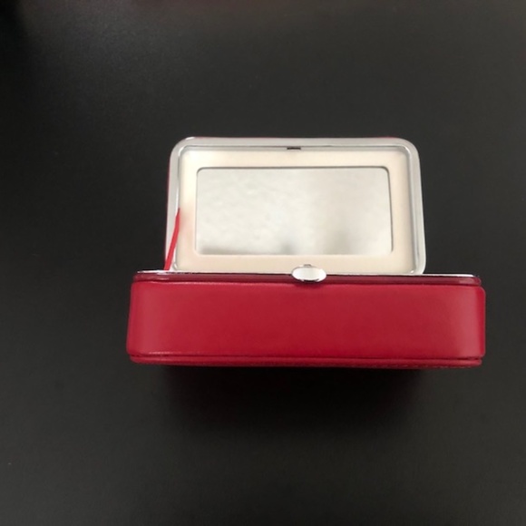 NWOT Red Danier Leather Mini Travel Jewelry Box - Picture 4 of 5